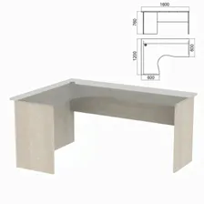 Стол компактный ЧАСТЬ 2 "Арго", 1600х1200х760 мм, левый, ясень шимо